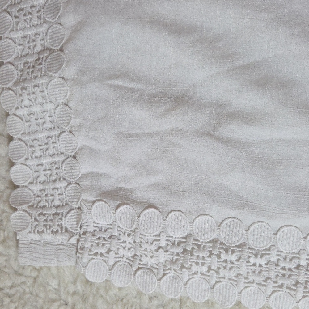Crazy Cat Gayzy Boho Coastal White Pants Lace Trim Fully Lined Sz XL - Picture 3 of 12